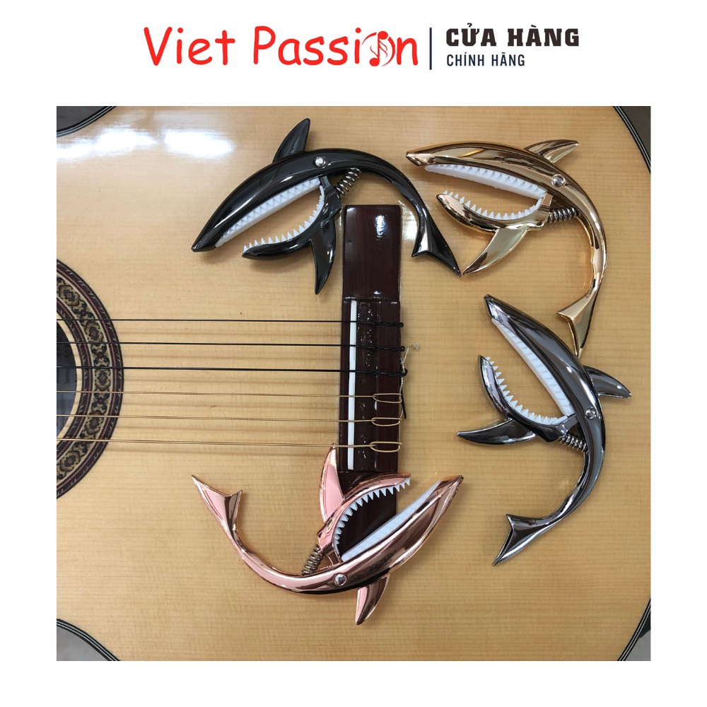 Capo guitar cá mập màu đen cho đàn guitar classic acoustic cao cấp VietPassion