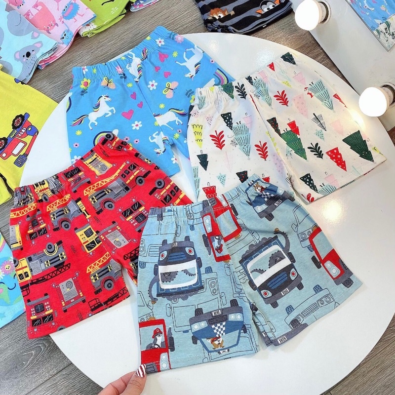 SET 10 QUẦN CHỤC ĐÙI COTTON BOZIP BÉ TRAI BÉ GÁI