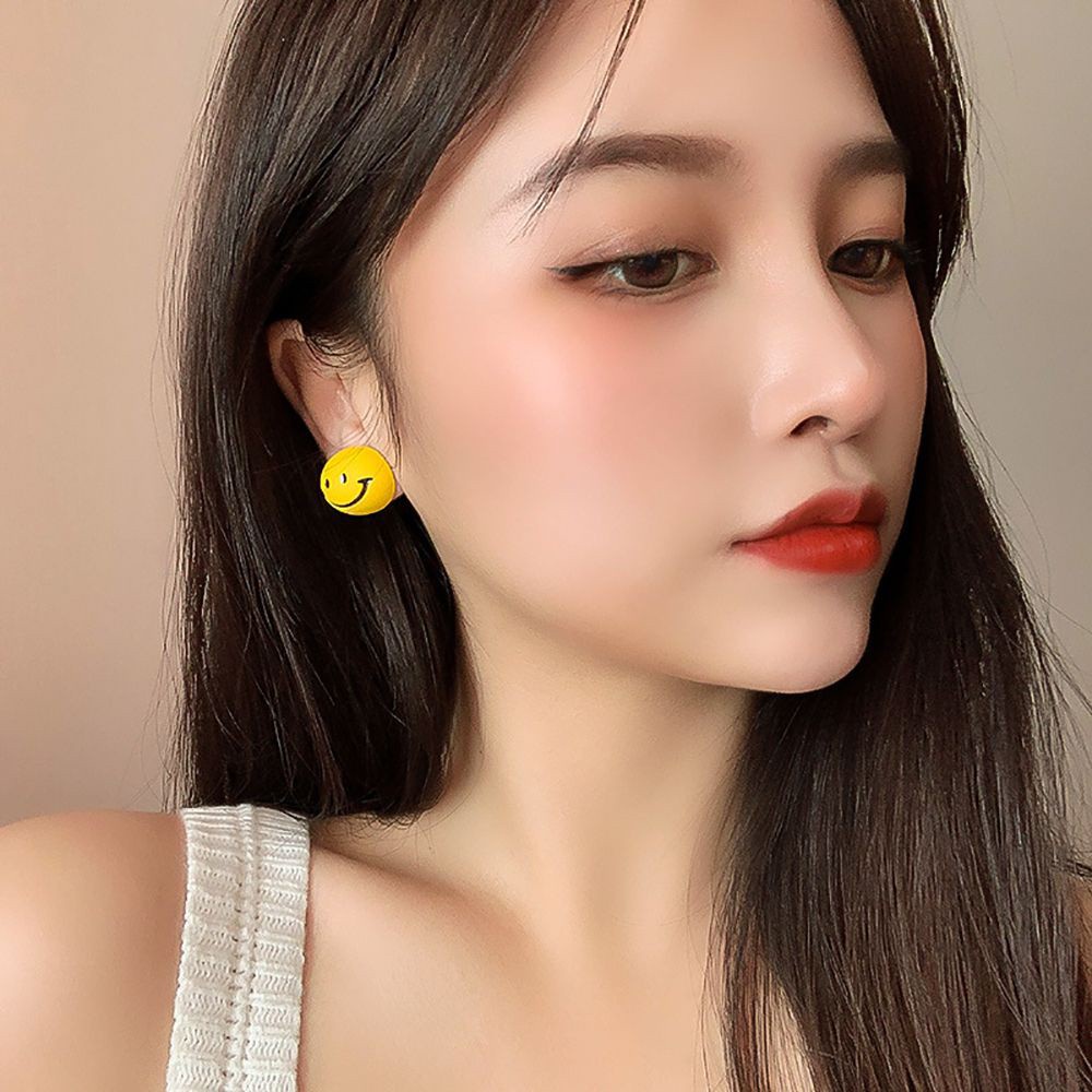 Bông Tai Hình Mặt Cười Nhiều Màu Sắc Thời Trang Hàn Quốc Cho Nữ