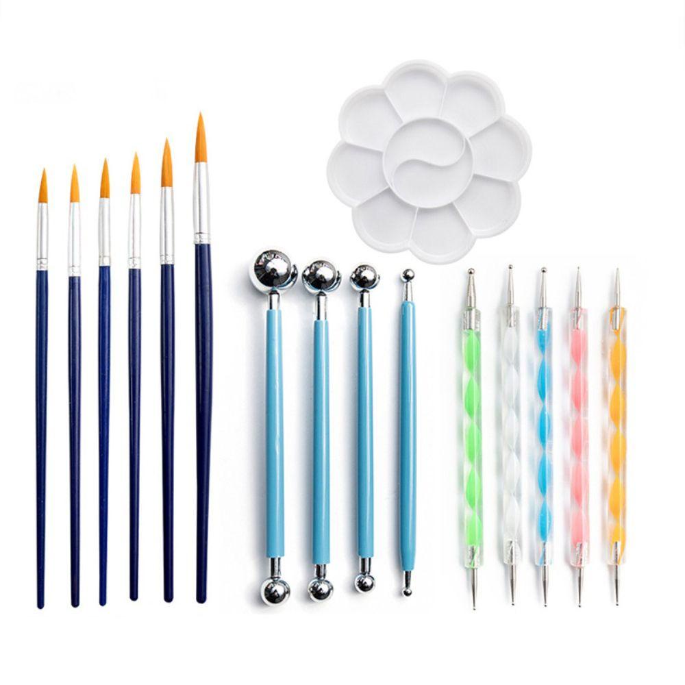 MUVAKO Set 16 Bút Vẽ Đất Sét Đa Năng Họa Tiết Chấm Bi