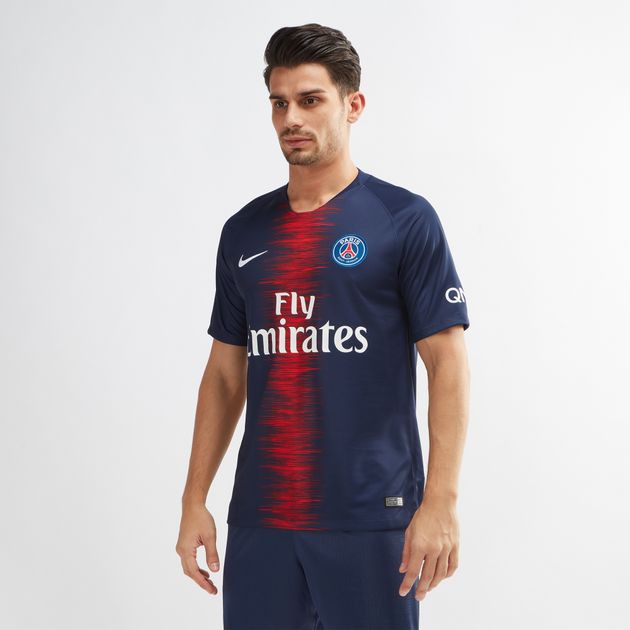 Áo Thun Đá Banh Tay Ngắn Cổ Tròn In Chữ Psg Home 2018 / 19