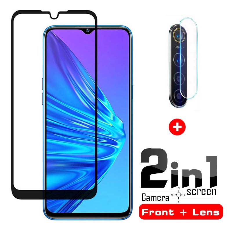 Realme 5 5i 5s Protective Glass Realme 6 5 3 2 X2 Pro XT C3 C2 C1 Full Cover Screen Protector Tempered Glass Glass Film