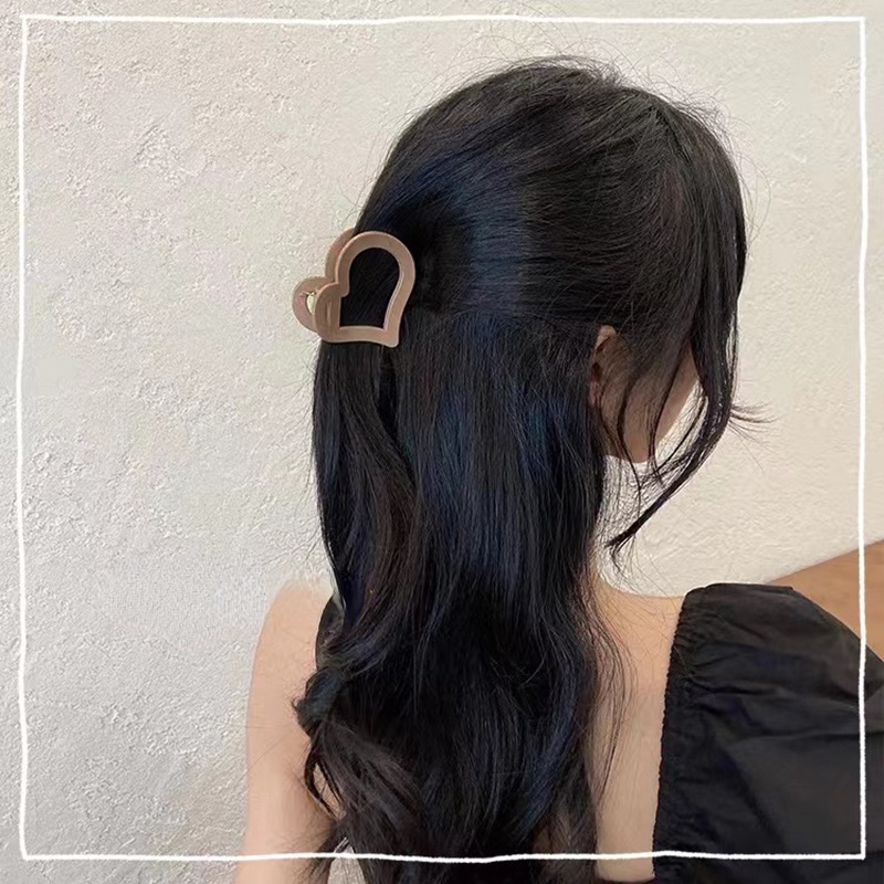 Kẹp tóc acrylic hình trái tim/hình vuông cho nữ thời trang Hàn Quốc