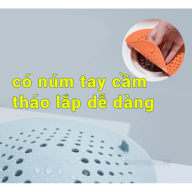 Miếng chặn rác bằng silicone dẻo gắn miệng cống thoát nước, bồn rửa bát