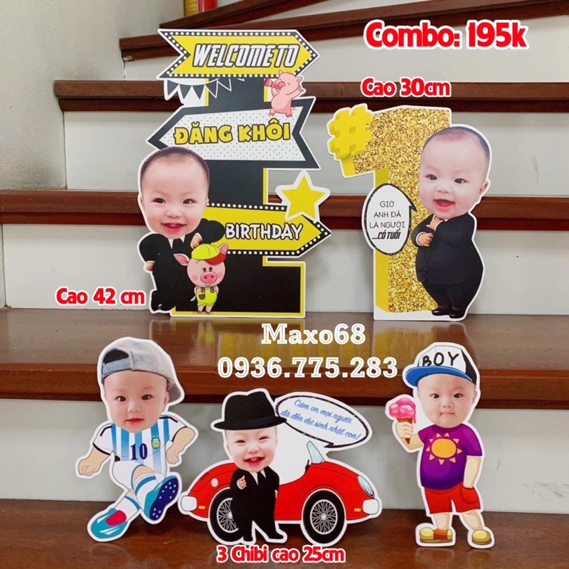 Combo chibi thiết kế cho bé sinh nhật, Nhiều mẫu