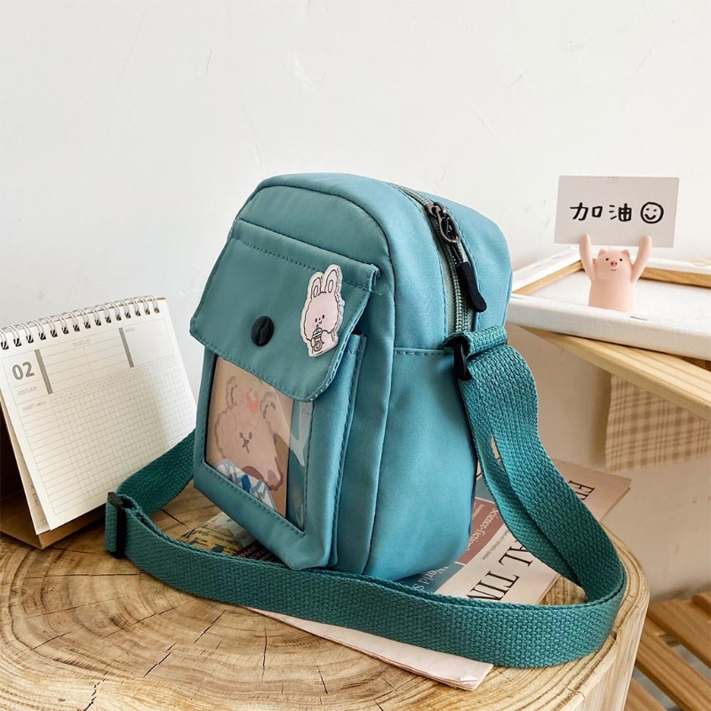 Túi Đeo Chéo Vai Bằng Da Nylon Trong Suốt Thời Trang Sành Điệu Cho Nữ