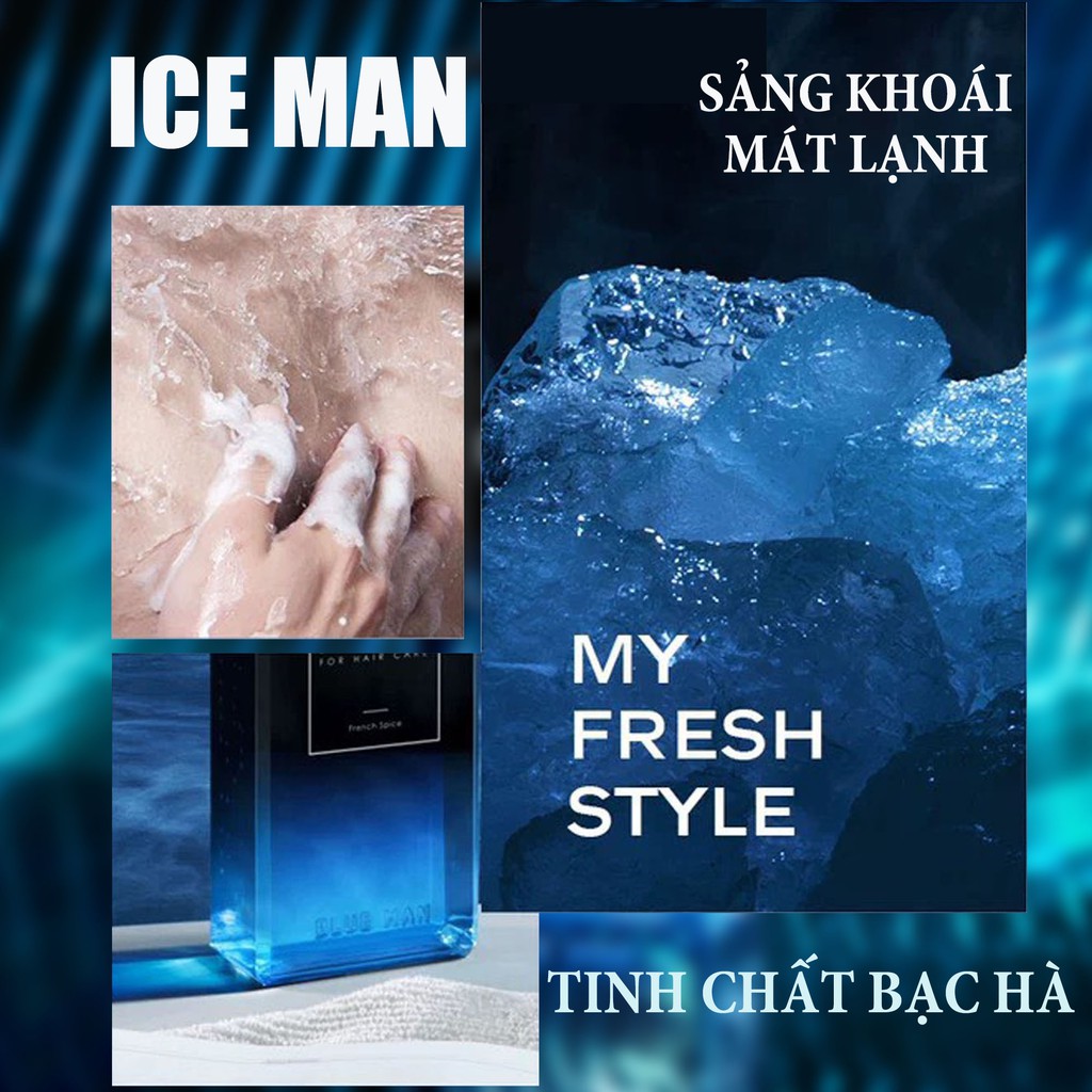 Sữa Tắm Cho Nam BLUEMAN Mùi Iceman Hương Nước Hoa Quyến Rũ ZL47