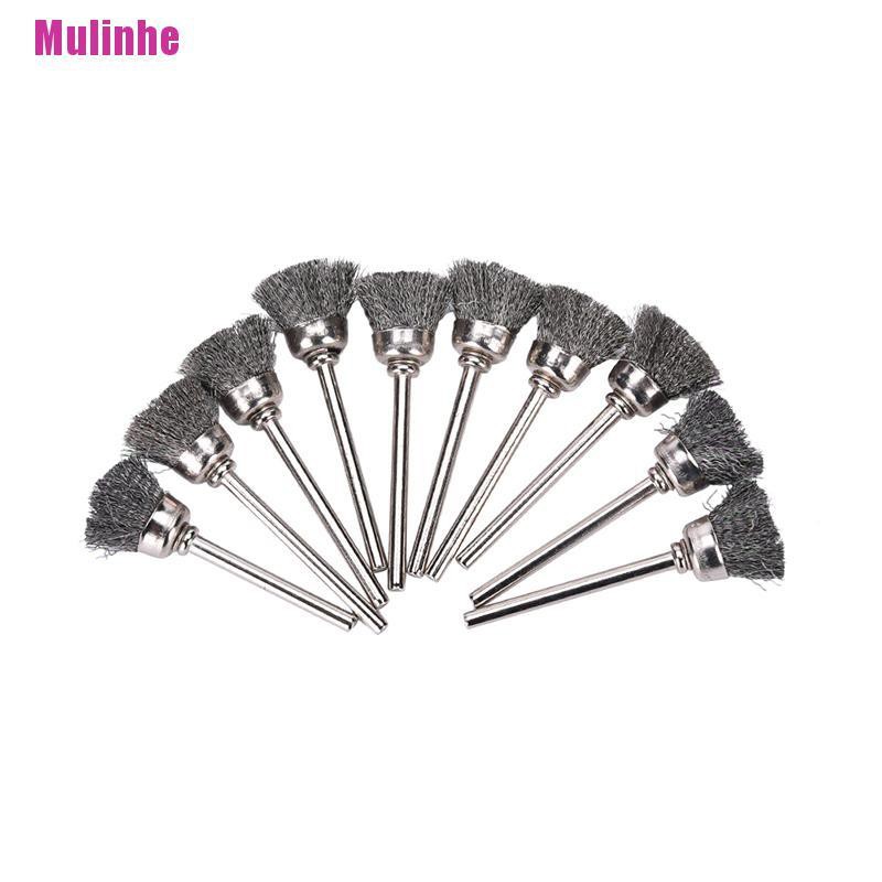 Bộ 10 Cọ Sợi Thép Không Gỉ Mini Cho Máy Xoay Dremel