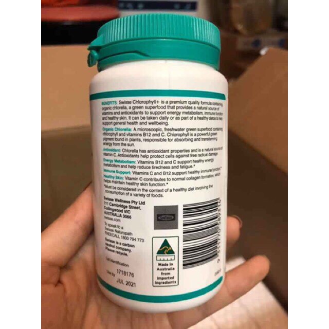 Viên uống Diệp Lục Swisse Chlorophyll 100 viên hàng Úc | BigBuy360 - bigbuy360.vn