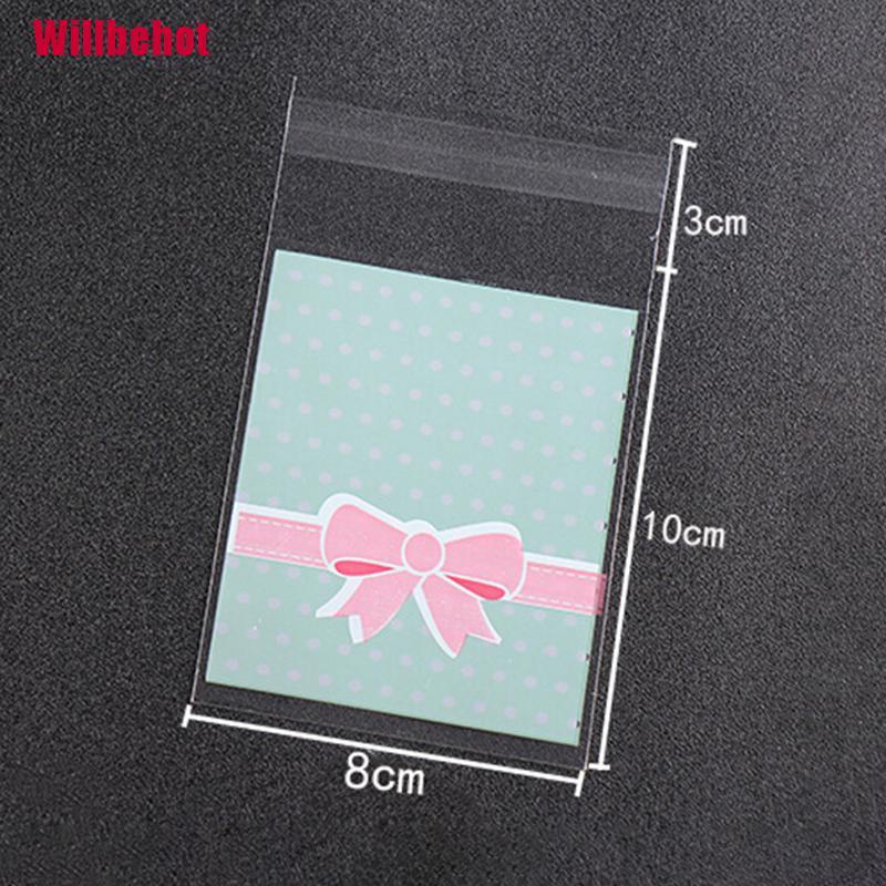 Bộ 100 Túi Nhựa Có Nơ Kích Thước 8X