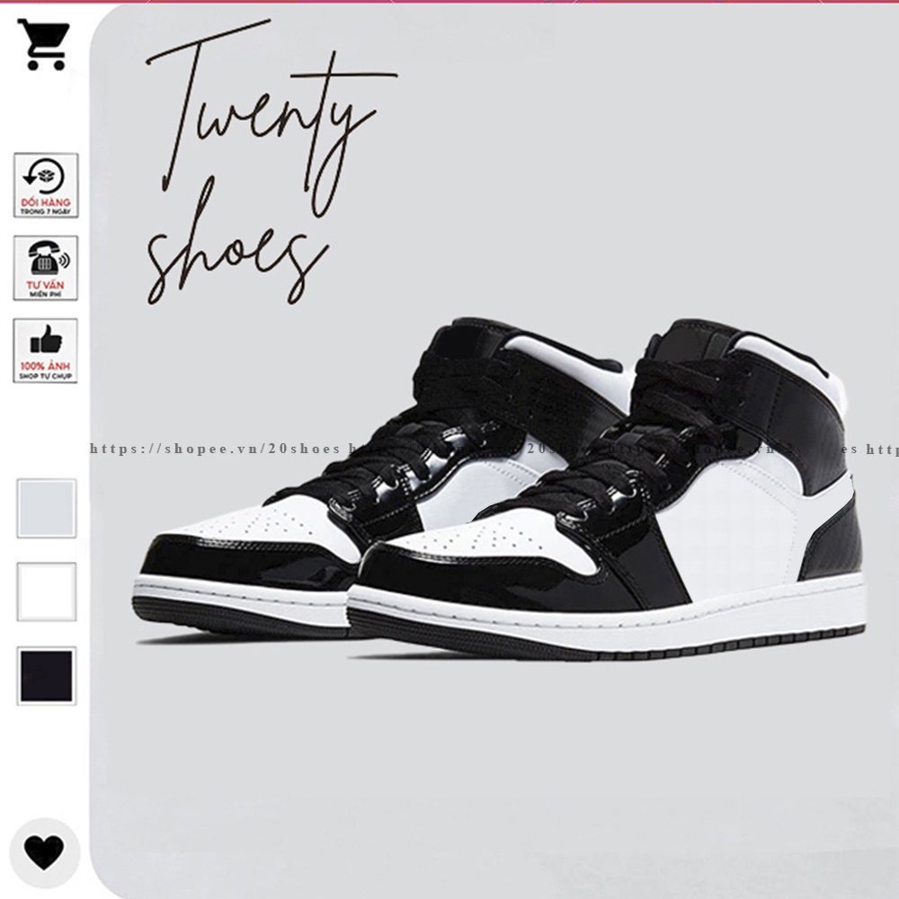 Giày Thể Thao Sneaker Nam Nữ Cổ Cao , Giày 𝐉𝐨𝐫𝐝𝐚𝐧 Cổ Cao PANDA JD 1 Cao Cổ Đen Trắng Full Box