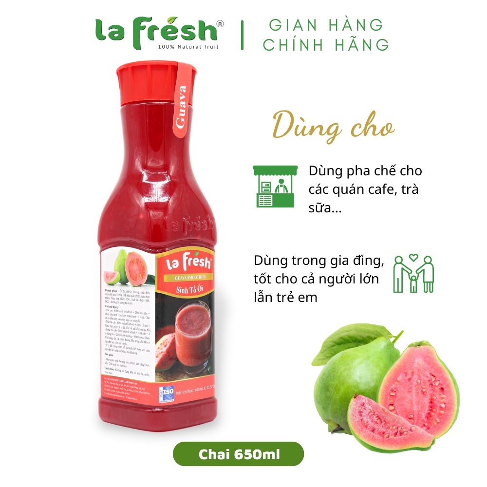 Sinh Tố Ổi Lafresh Đà Lạt Chai 650ml