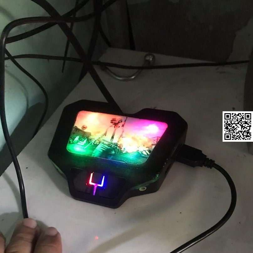 Nút nguồn máy tính để bàn phong cách game pubg LED kiêm 2 cổng USB và jack loa và input Micro 3.5 ly 1875