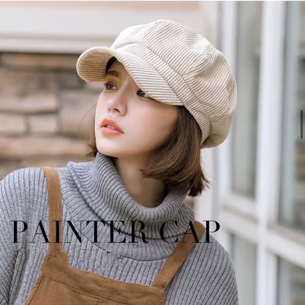 NÓN BERET NỒI MŨ NEWSBOY VẢI NHUNG CÓ CHUN CO GIÃN