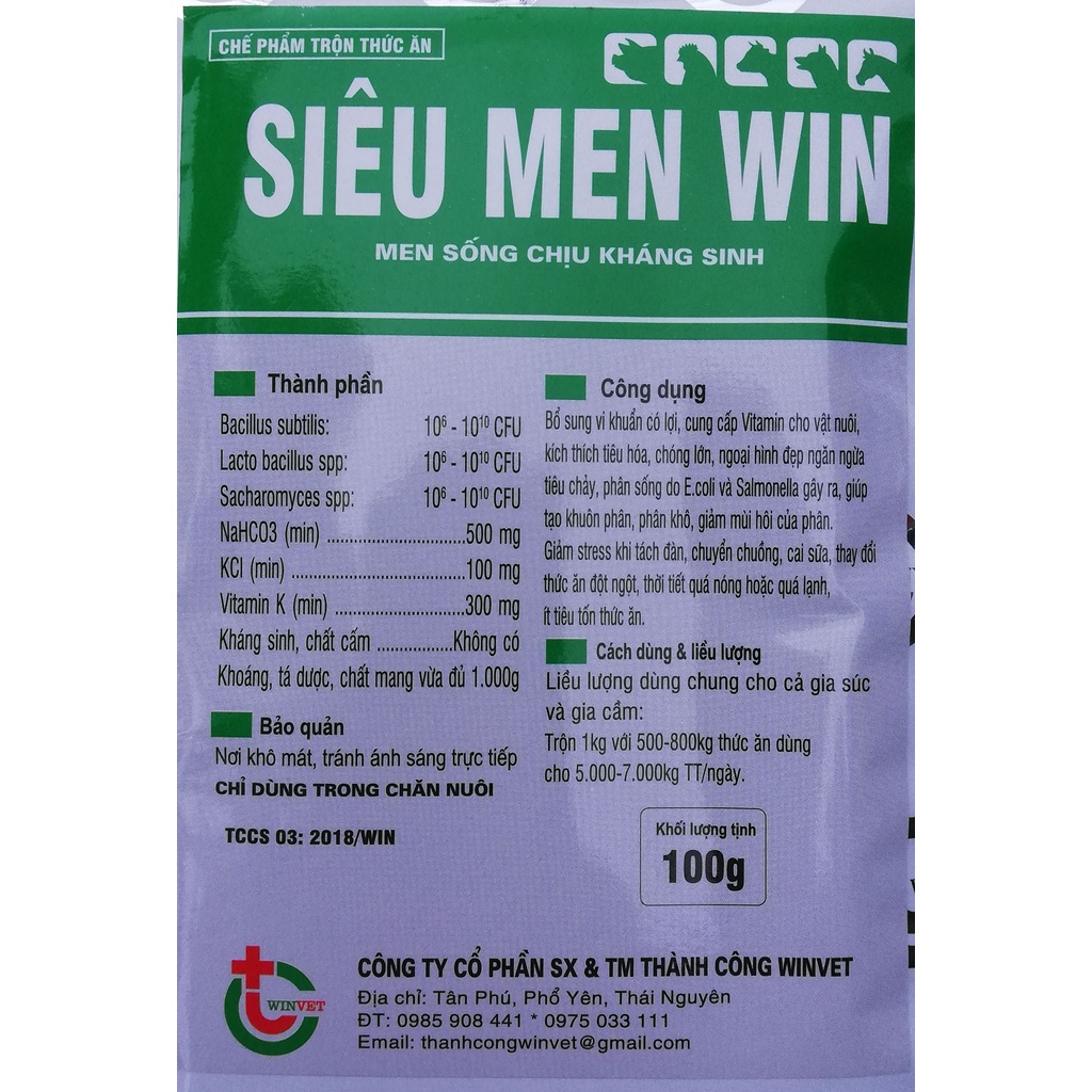 1 gói 100g SIÊU MEN WIN Men sống