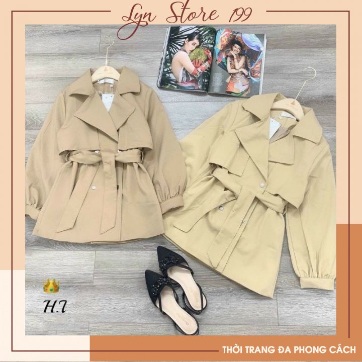 [Freeship] Áo Khoác Kaki, Áo Mangto 2 lớp (măng tô) Dáng Dài Kèm Đai Hàng Quảng Châu Loại 1 Cá Tính Nhiều Màu Mã A35