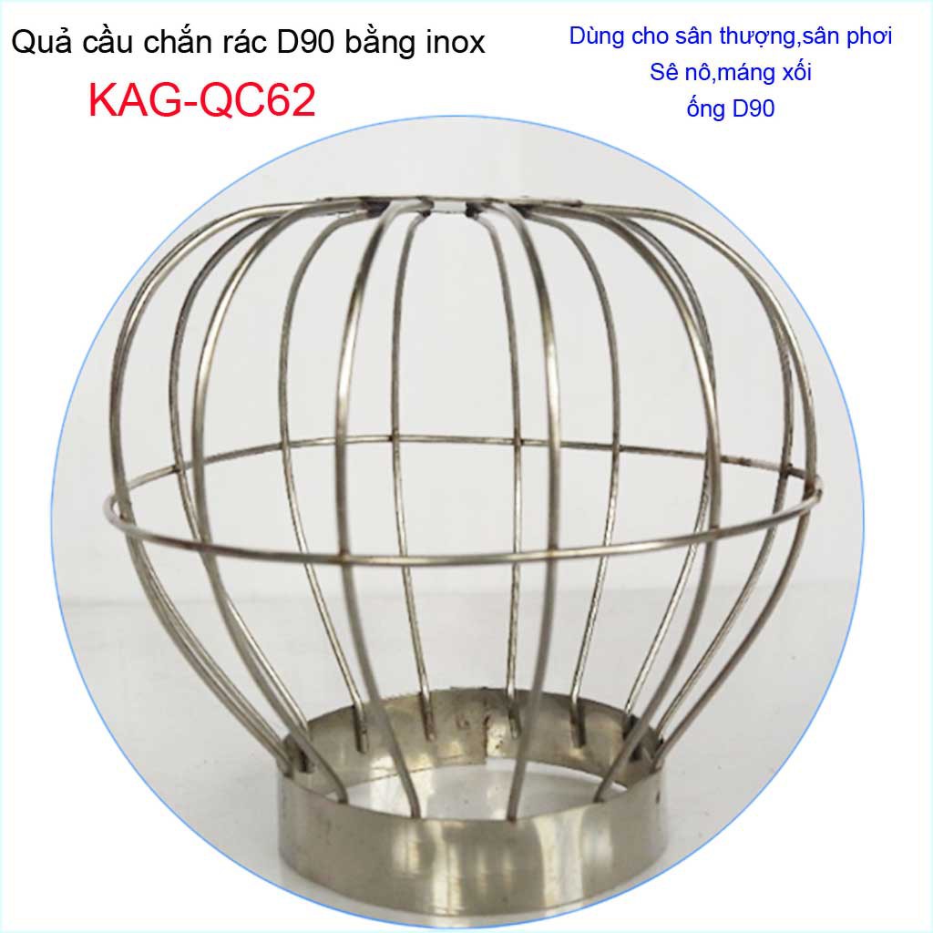 Cầu chặn rác sân thượng inox, cầu chắn rác D90 KAG-QC62