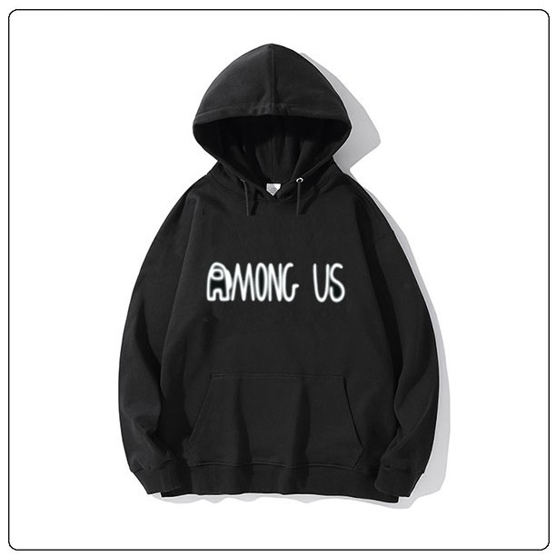 Áo Hoodie Đen Phản Quang Game Among Us Hot Nhất