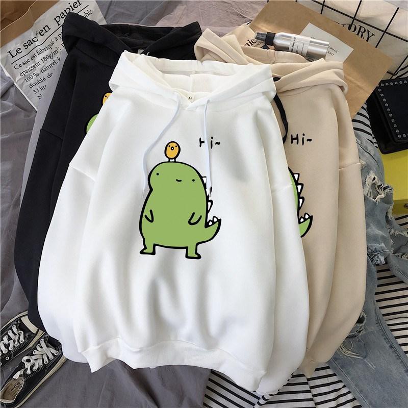[Video thực tế] Áo hoodie hình khủng long con CNV146 siêu cute kiểu dáng tay lỡ form rộng thời trang E057 | BigBuy360 - bigbuy360.vn