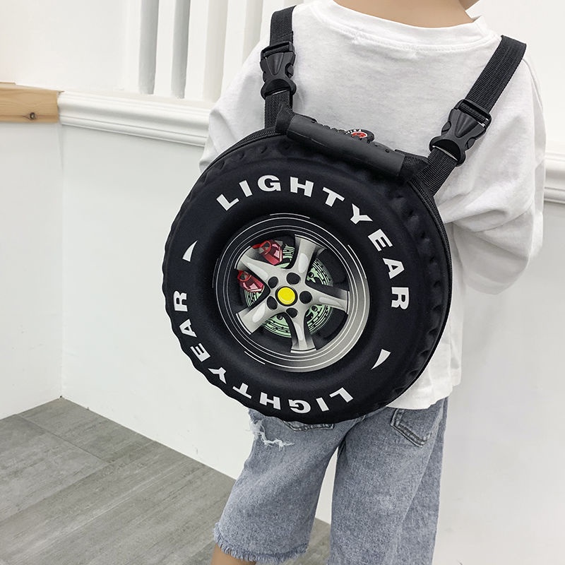 Balo Đi Học Hình Bánh Xe Hơi Hoạt Hình Dễ Thương Cho Bé