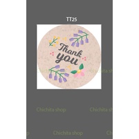 100 Tag giấy hình Tròn 5cm In tag thank you treo phụ kiện hàng có sẵn Tag TK Tròn