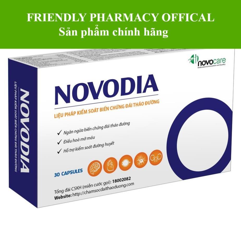Novodia - Hỗ trợ ngăn ngừa biến chứng đái tháo đường, kiểm soát đường huyết (hộp 30 viên)