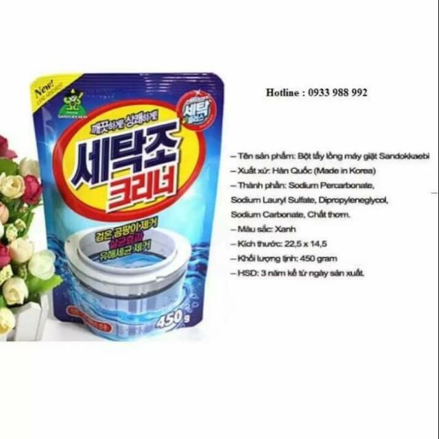 Bột tẩy lồng máy giặt sandokkaebi 450g