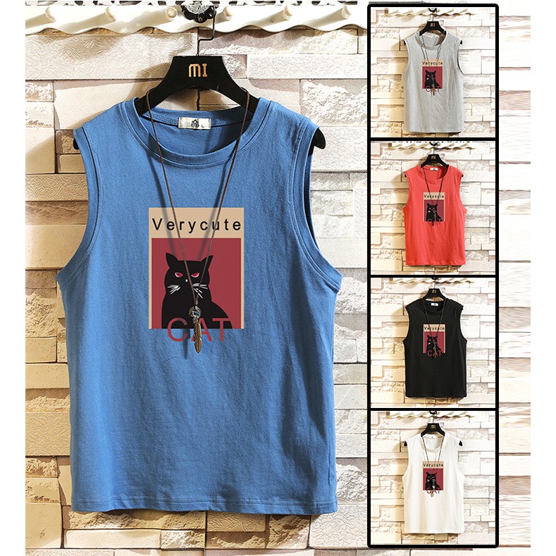 [Mẫu Mới] Áo Tanktop Nam Cổ Tròn Phối Họa Tiết Con Mèo In Chữ VERY CUTE Cá Tính Thời Trang Zenkonu TOP NAM 1000166 | BigBuy360 - bigbuy360.vn