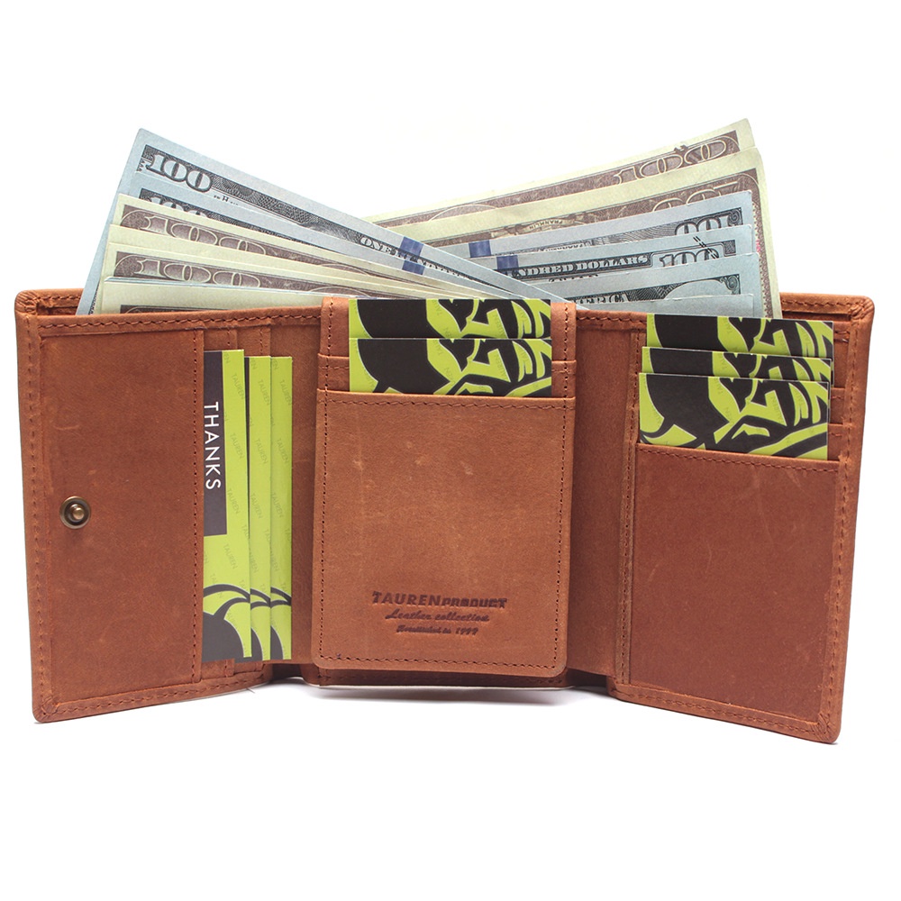 Ví nam AD03, bóp nam da bò cao cấp thiết kế gấp ba nhỏ gọn nhiều ngăn đựng thẻ đựng tiền, bảo hành da 06 tháng - Adonis