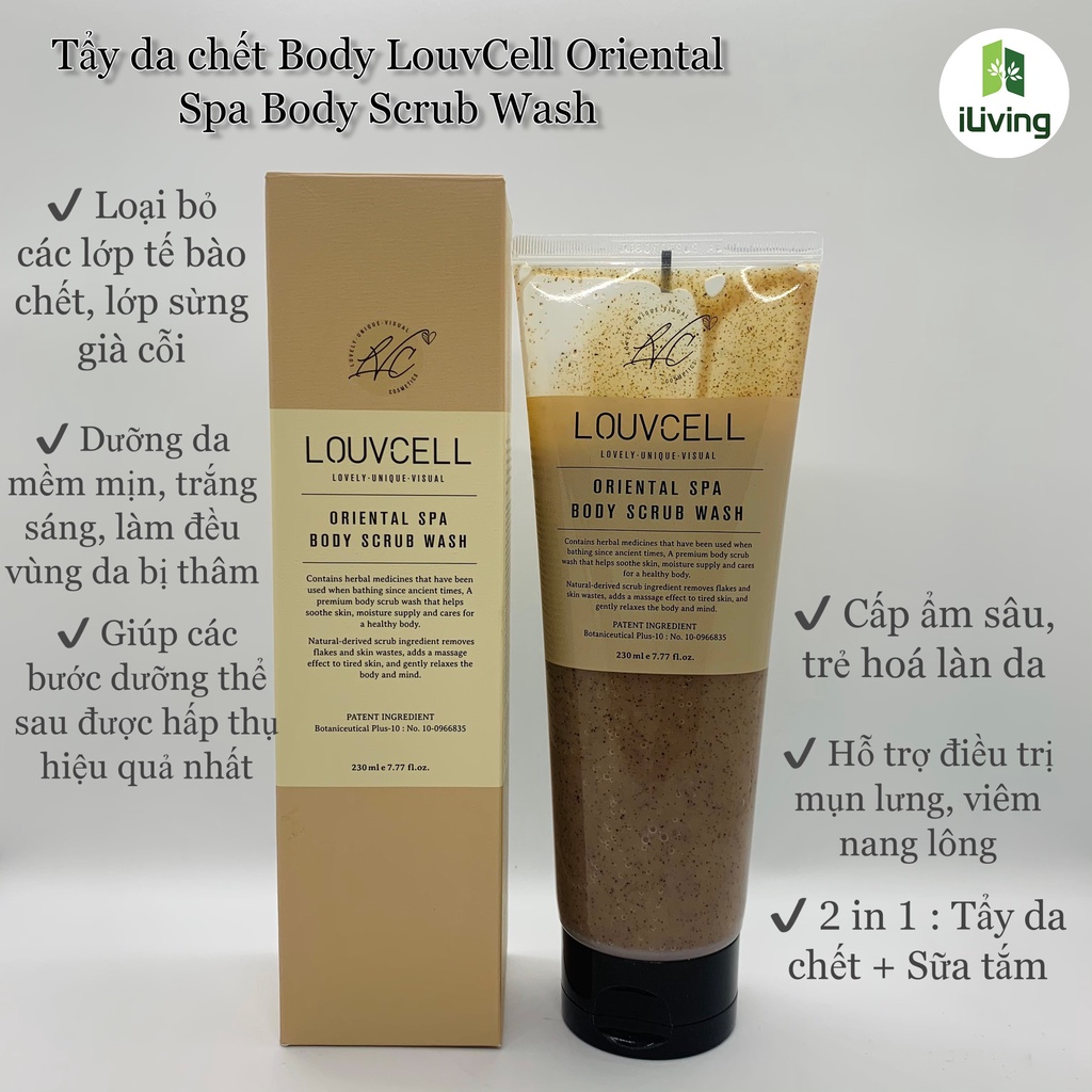 Tẩy tế bào chết body Louv Cell Oriental Spa Body Scrub Wash 230ml ILIVING-LOUTDCB