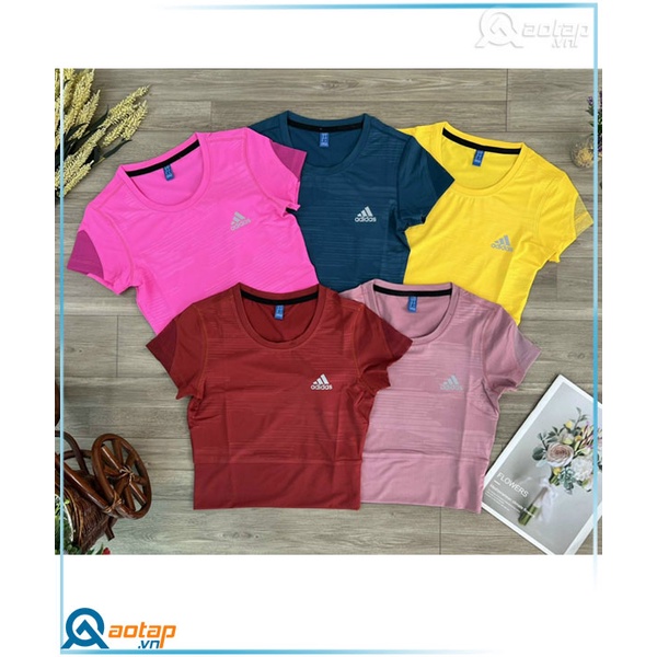 Áo Crop Top Tập Thể Thao Das Hồng Ruốc Lưới Vai - Áo Thể Thao Cho Nữ Mẫu Mới