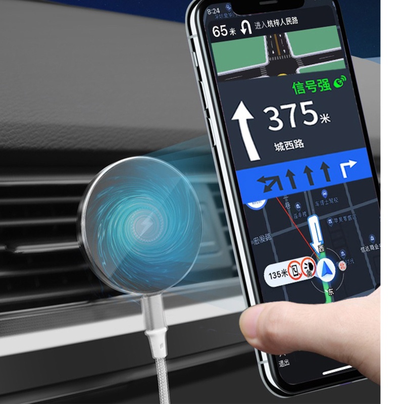 Giá Đỡ Điện Thoại Kiêm Sạc Gắn Xe Hơi Chống Sốc Cho HuaweiMate40