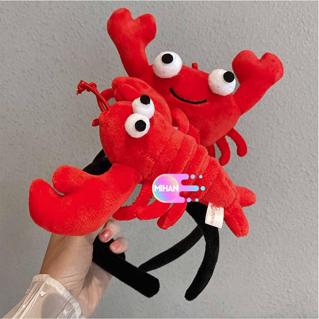 Băng đô cài tóc đính con cua/ tôm hùm đất nhồi bông đáng yêu thời trang dành cho nữ