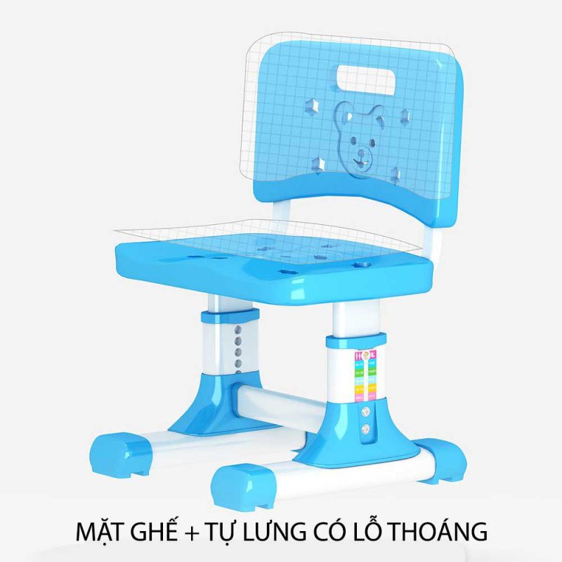 BỘ BÀN GHẾ HỌC SINH CHỐNG GÙ, CHỐNG CẬN CAYABE CB-A6 CHO TRẺ EM (DÀI 70 CM)