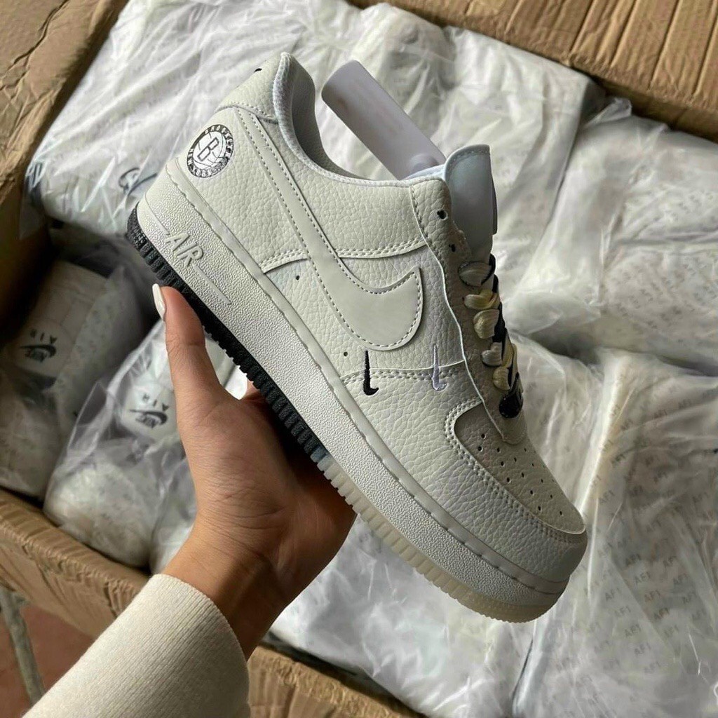 Giày Air Force 1 be sữa chuẩn S.Cấp nguyên bản cho nam nữ, Present Original Sneaker