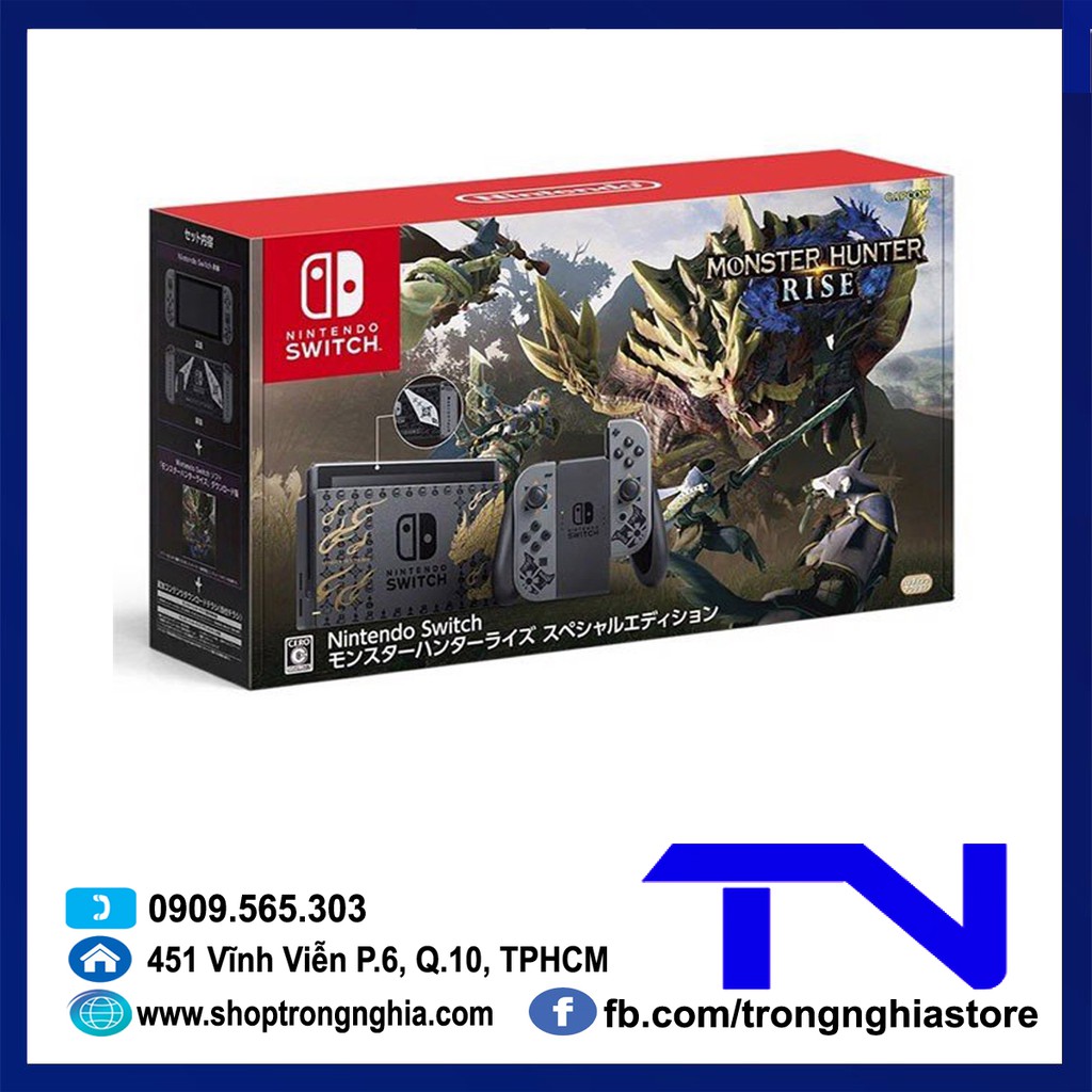 [Mã ELHAMS5 giảm 6% đơn 300K] Máy Nintendo Switch V2 Monster Hunter Rise Limtied Edition - Bảo hành 12 tháng