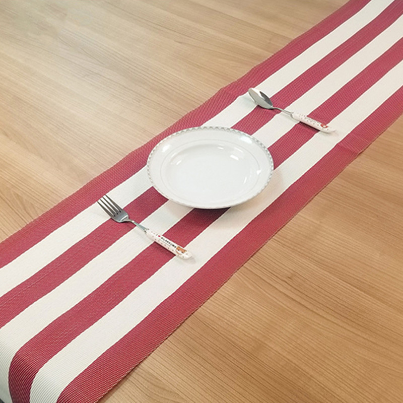 30X180cm PVC Table Runner Super Long Stripes Grid Patterns Waterproof Oil Proof Placemat Hot Insullated Table Cloth Coaster Pad