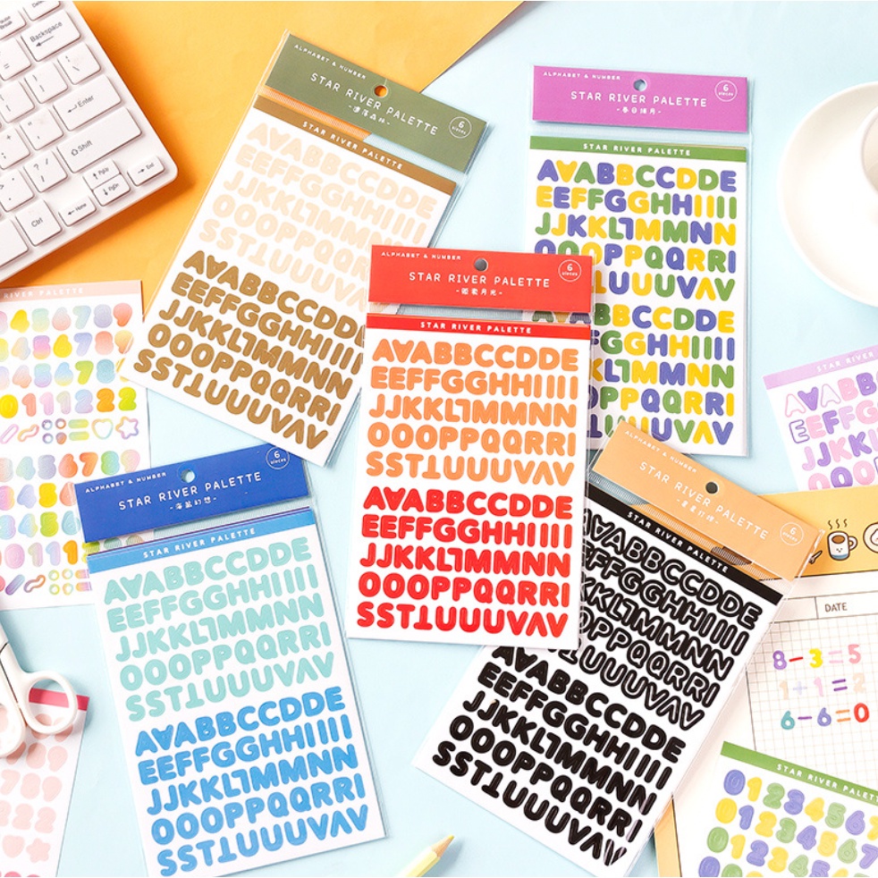 Sticker BẢNG CHỮ CÁI & SỐ - GALAXY PALETTE series