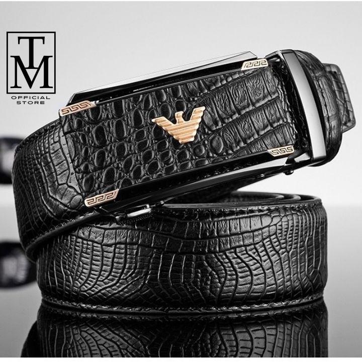 Thắt lưng nam - Dây nịt nam mặt đại bàng, da vân cá sấu sang trọng lịch lãm TL43