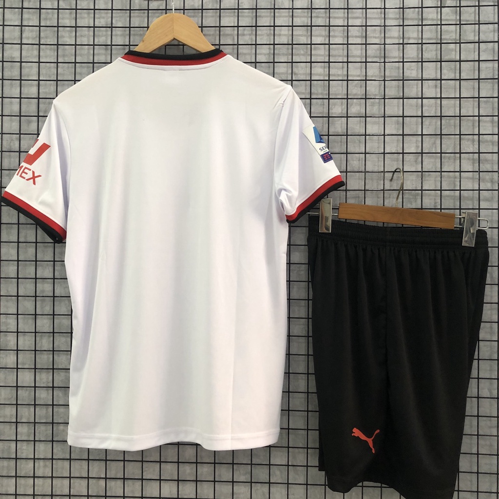 Bộ quần áo đá banh AC Milan trắng sân khách 2023 JP FLG