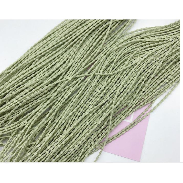 (p140-2) bó 5-10 met dây thun mềm 2.5mm làm dây cột tóc (kiểu hạt đậu sọc)