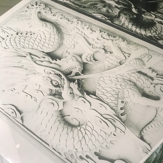 Tranh dán bể cá Rồng 3D - 120x60cm (Nhiều mẫu)