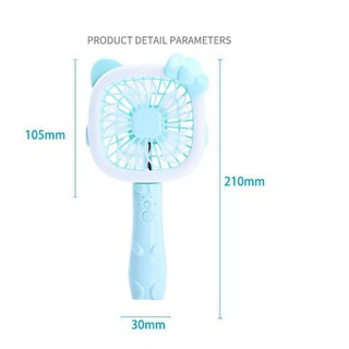 Quạt mini có đèn LED sạc USB hình mèo Hello Kitty