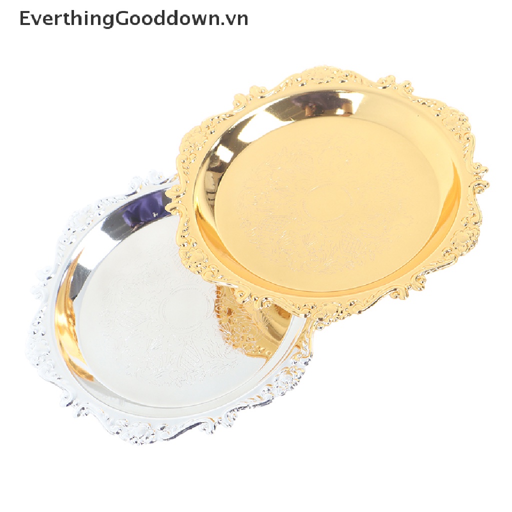 Everthinggood Đĩa Sắt Bóng Đựng Trái Cây / Bánh Tráng Miệng Cho Bữa Tiệc