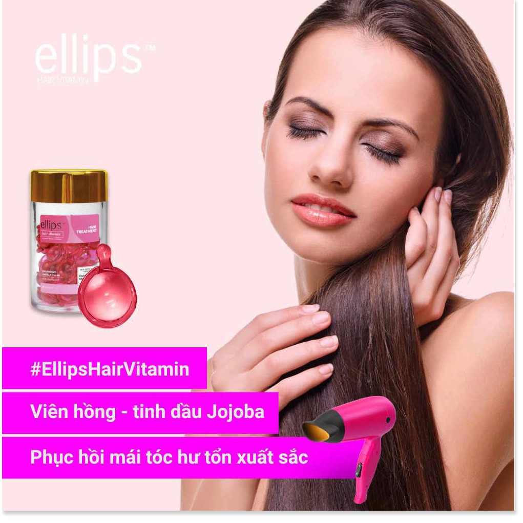 Serum Dưỡng Tóc Ellips Vitamin Hair Vitamin Moroccan Oil Jar Hũ 50 Viên