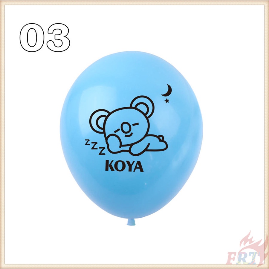 Bóng bay cao su 12inch in hình BT21 BTS để trang trí cho tiệc sinh nhật