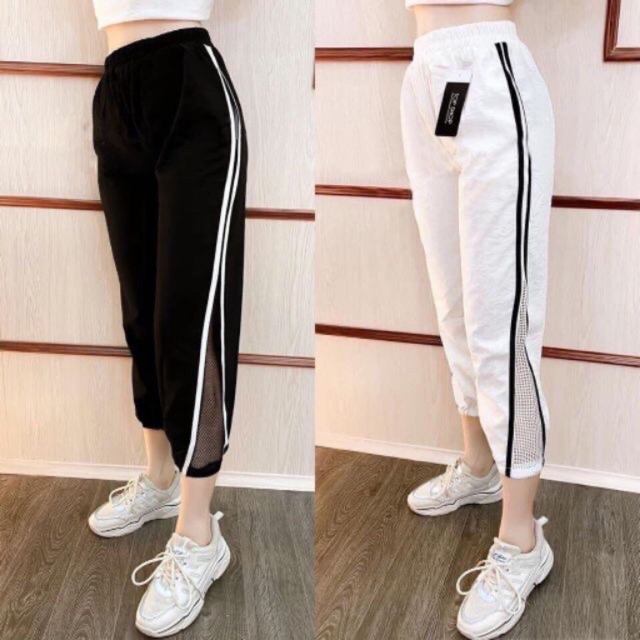 Quần baggy đũi sọc phối lưới siêu mát hot nhất hè 2020