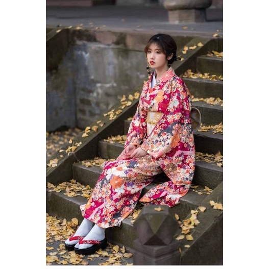 (Có sẵn) Trang Phục Kimono Truyền Thống Nhật Bản Yukata Nữ Nhật Bản