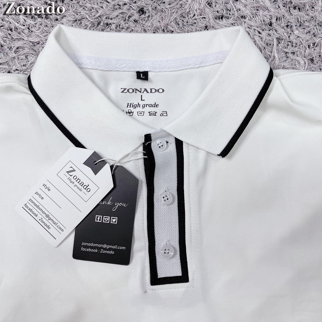 Áo phông có cổ cao cấp sang trọng, áo may tay độ khó cao chất vải cotton co giãn - Áo Polo nam mặc hè - Mã A01 ZONADO