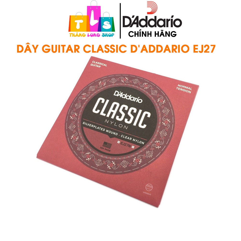 [Chính hãng] D'Addario EJ27N - Dây đàn guitar Classic D'addario EJ27 Student Nylon Classical Guitar Strings